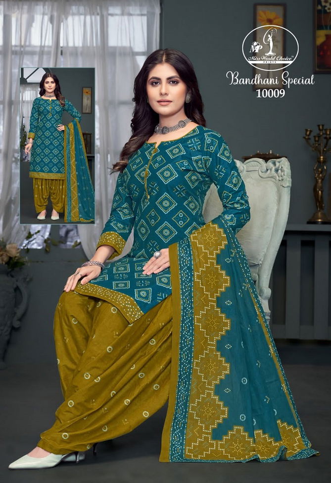 Bandhni Vol 10 By Miss World Printed Cotton Dress Material Suppliers In India
